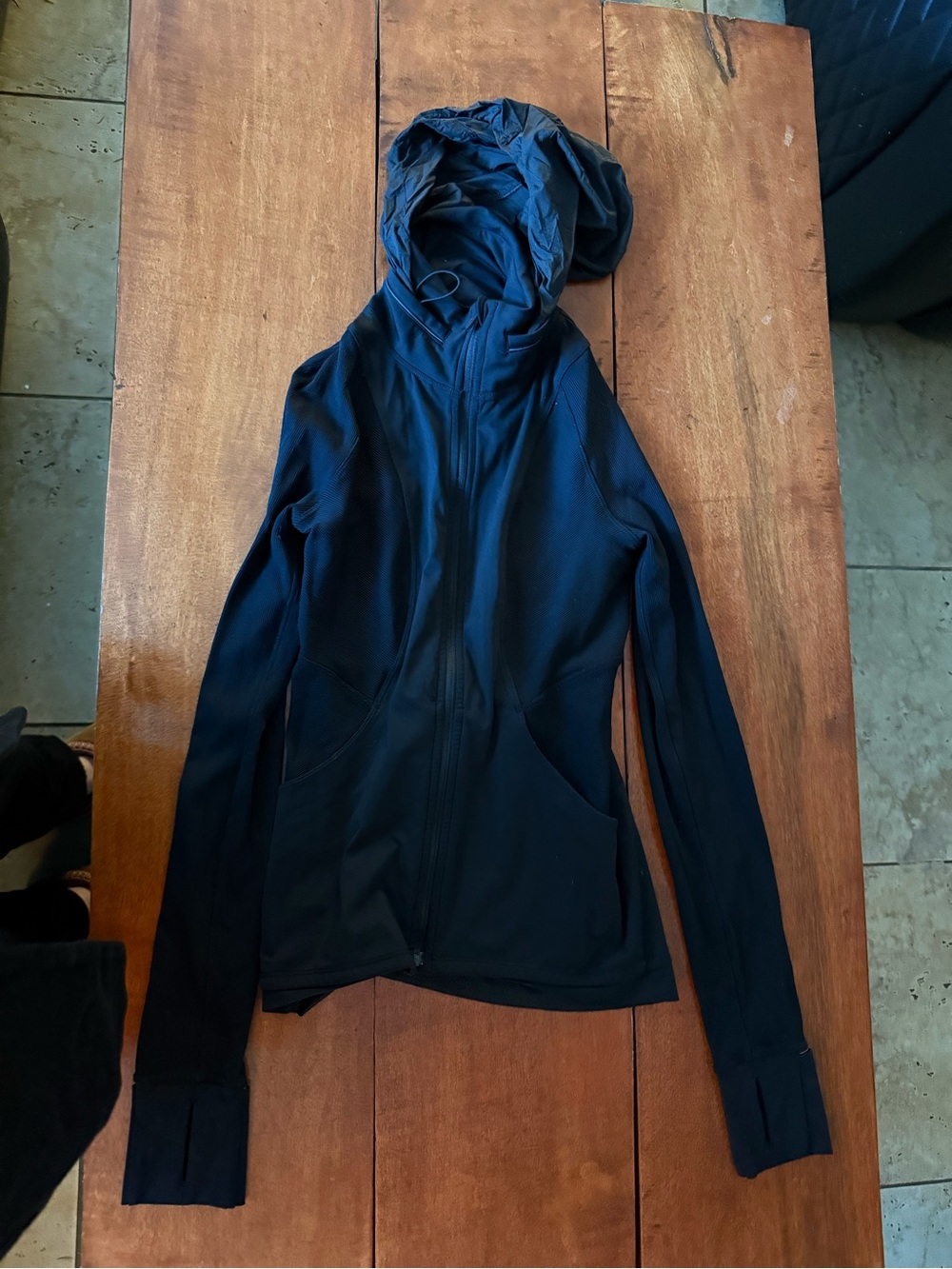 Lululemon running jacket with tuck hood